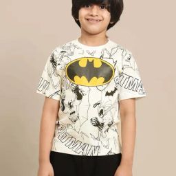 Kidsville Boys Off White Cotton Printed Tshirt-image-87