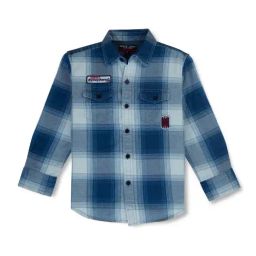 Gini & Jony Boys Blue & White Cotton Chequered Full Sleeves Shirt-picture-23