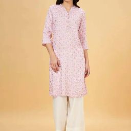 Rangmanch by Pantaloons Pink Printed Straight Kurta-picture-15