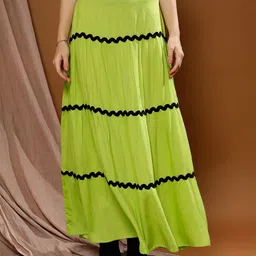 Boho By Athena Solid Flared Maxi Skirts-picture-40