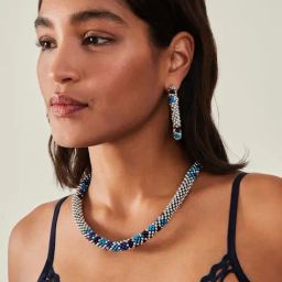 Accessorize London Women's Blue Large Beaded Necklace-image-39
