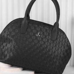 Mochi Black Textured Large Shoulder Handbag-32