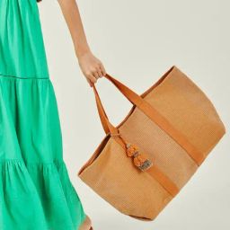 Accessorize London Orange Striped Tote Handbag-32