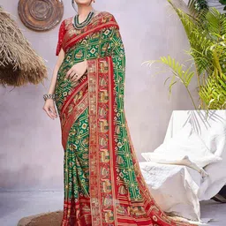 Lookmark Ethnic Motifs Zari Bandhani Saree-42