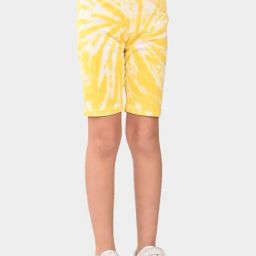 Bonkids Girls Yellow Printed Skinny Fit High-Rise Shorts-image-49