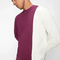 Bewakoof Pink & White Regular Fit Colorblock Sweatshirt-image-7