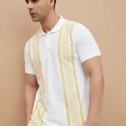 Code By Lifestyle White Cotton Regular Fit Printed Polo T-Shirt-picture-39