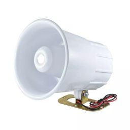 Hanutech 24v DC Battery Operated Police Tone Siren with Sound Range Upto 500 Mtr (White)-45