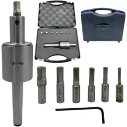 MachEl MT2 Shank Rotary Broach Set with 7 HSS Hex Punches M10x1.5 mm Drawbar Thread (MT2-Hex)-picture-46