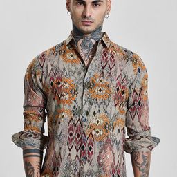 Snitch Men Smart Slim Fit Spread Collar Abstract Printed Casual Shirt-picture-45