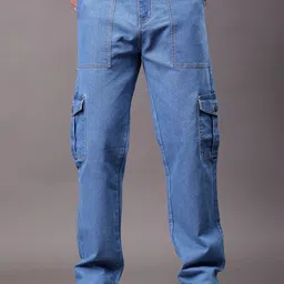 ZAYSH Men Regular Fit Mid-Rise Cargo Styles Cotton Jeans-picture-52
