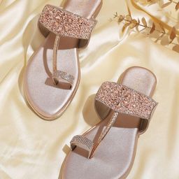 V-WALK Women Embellished One Toe Flats-image-84