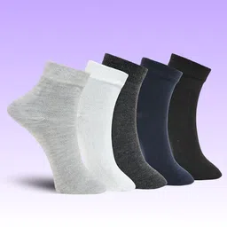 MJE Pack Of 5 Everyday Lightweight Ankle-Length Socks-image-45