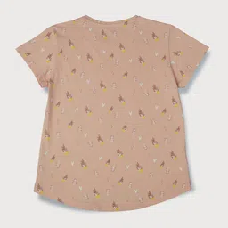 Gini and Jony Peach-Coloured Conversational Printed High-low Top image 2
