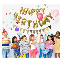 Crackles Happy Birthday Foil Balloons - Golden-25