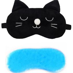 Jenna Fur Kitty Sleeping Eye Mask with Cooling Gel - Black-image-98