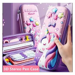 NEGOCIO 3D Unicorn Embossed Hardtop Pencil Pouch (Colour May Vary)-16