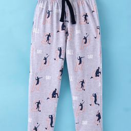 Doreme Single Jersey Knit Full Length Track Pant Sports Theme - Heather Grey-picture-0