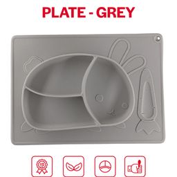B4BRAIN Silicon Plate Rabbit Finger Eating Plate - Grey-picture-26