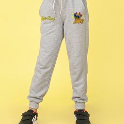 NUSYL Cotton Blend Full Length Be Cool Text Printed Joggers - Grey-image-89