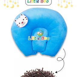 Little BooMustard Seed Pillow for New Born Baby, Ideal for Round Head Shaping Seed Pillow for 0 to 6Months Babies - Blue-26