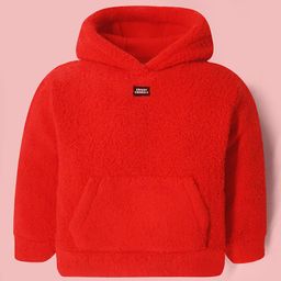 Cherry Crumble By Nitt Hyman Knit Full Sleeves Textured Light Winter Hooded Sweatshirt - Red-picture-35