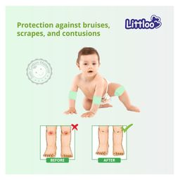 Littloo Baby Safety Protector Knee & Elbow Pads for Anti-Slip Crawling Experience Made with Soft Cotton Elastic and Stretchable - Grey image 4