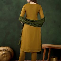Sangria Zari Sequence Embroidered With Gotapatti Kurta With Trouser Kurta Set image 5