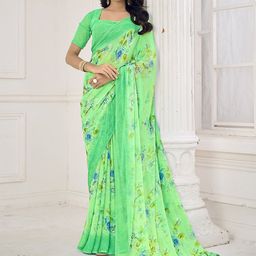 Pandadi Saree Floral Printed Sarees With Unstitched Blouse Piece-54