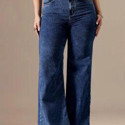 Miss Chase A+ Blue Denim Solid High Rise Jeans-picture-24