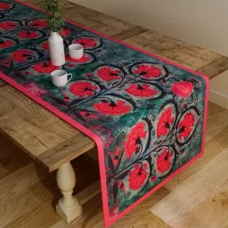 SEJ by Nisha Gupta Red & Green Table Runner - Set of 1-24