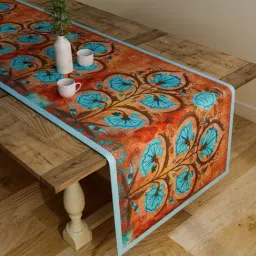 SEJ by Nisha Gupta Brown & Blue Table Runner - Set of 1-image-101