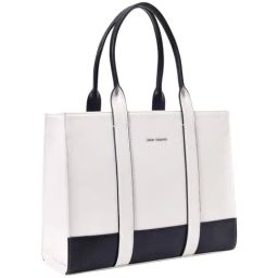 Lino Perros Black & White Color Block Large Tote Handbag image 2