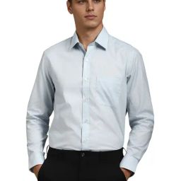 Louis Philippe Blue Cotton Regular fit Print Shirts-image-49