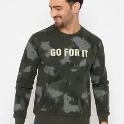 Duke Olive Regular Fit Printed Sweatshirt-image-87