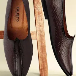 Fausto Men's Dark Brown Casual Juttis-image-90