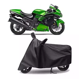Auto Pearl Polyester Two Wheeler Cover for Kawasaki Ninja ZX 14R (Grey)-image-94