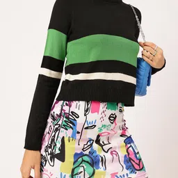 DressBerry Acrylic Striped Pullover-image-77