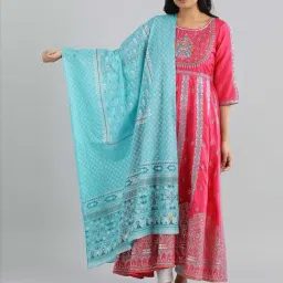 Aurelia Blue Cotton Printed Dupatta-picture-29