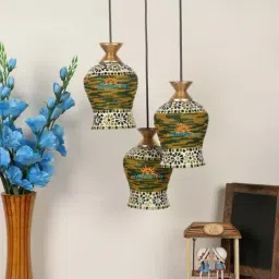 DecorativeRay Multicolor Glass Hanging Light - Set of 1-image-89