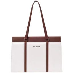 Lino Perros White Solid Medium Tote Handbag-3