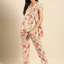 Clt.s Beige Printed Top With Pyjamas-image-34