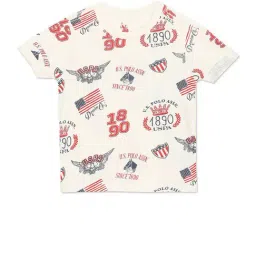 U.S. Polo Assn. Kids Off White Printed T-Shirt-image-92