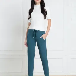 Van Heusen Teal Blue Cotton Joggers-picture-41