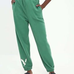 American Eagle Outfitters Green Cotton Printed Joggers-image-29