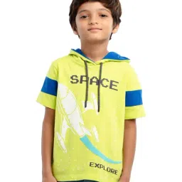 Under Fourteen Only Boys Green & Blue Printed T-Shirt-picture-16