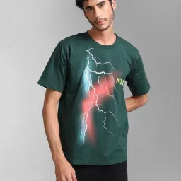 Kazo Green Regular Fit Printed Unisex Crew T-Shirt-image-70