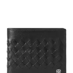 Eske Black Woven Leather Bi-Fold Wallet for Men-image-79