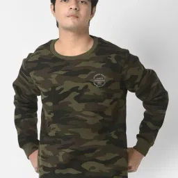 Crimsoune Club Kids Olive Green Camouflage Full Sleeves Sweatshirt-image-17