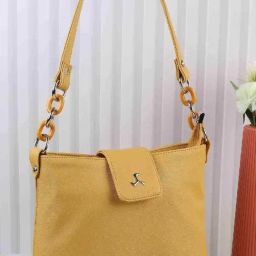 Mochi Yellow Solid Large Shoulder Handbag-image-14
